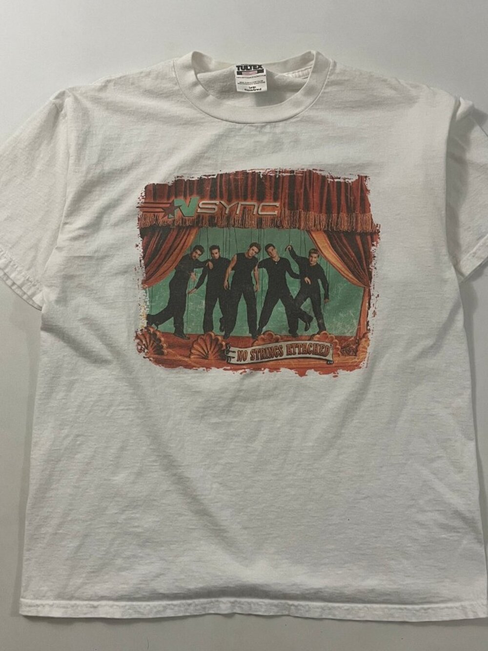 Vintage 2000 NSYNC No Strings Attached Tour Tee White Tultex L